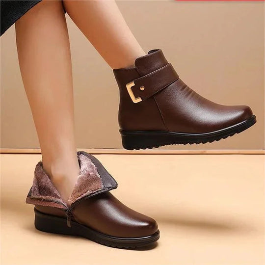 Damen Winterstiefel Mit Seitlichem Reißverschluss Und Modischem Design 1