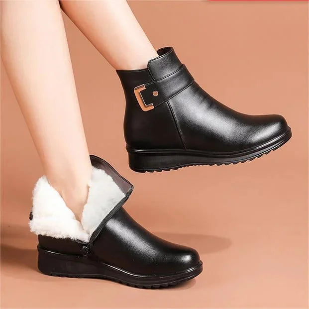 Damen Winterstiefel Mit Seitlichem Reißverschluss Und Modischem Design 3