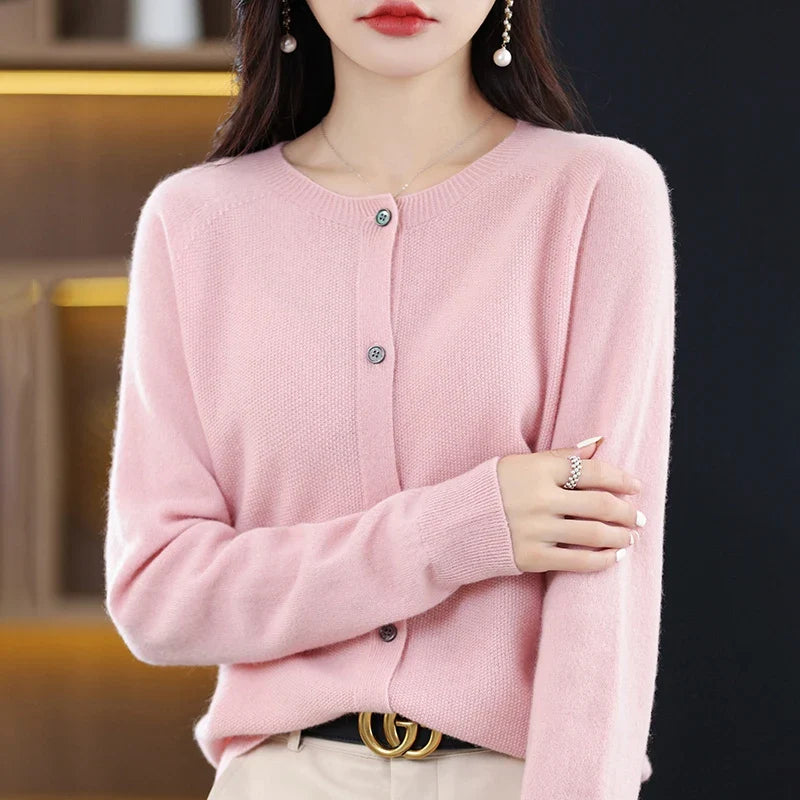 Damen Wollweste Rundhalsausschnitt 100% Wolle Klassisch Elegant 15