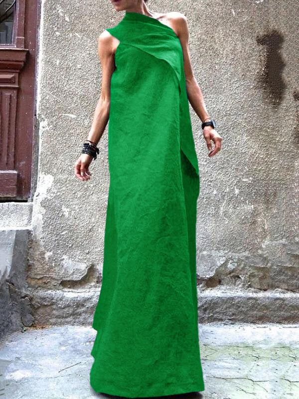 Damen ärmelloses Patchwork-Kleid in Marineblau 6