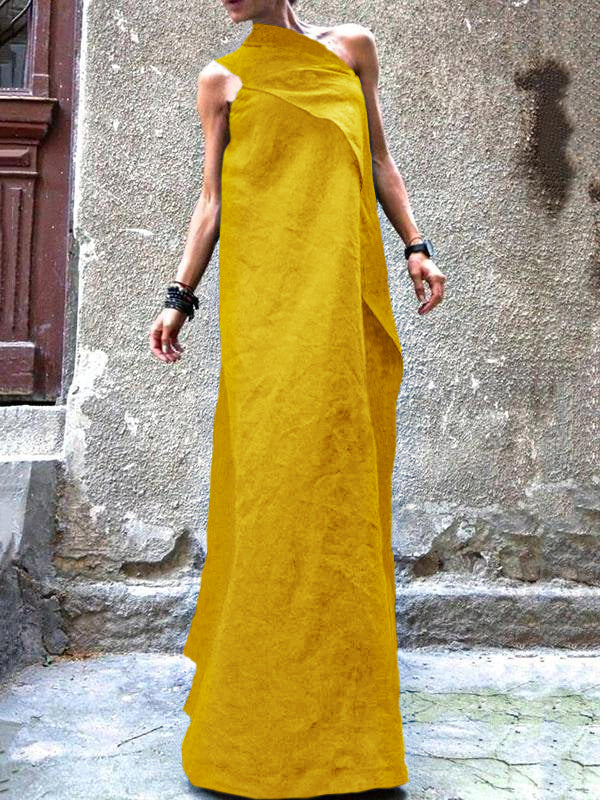 Damen ärmelloses Patchwork-Kleid in Marineblau 8