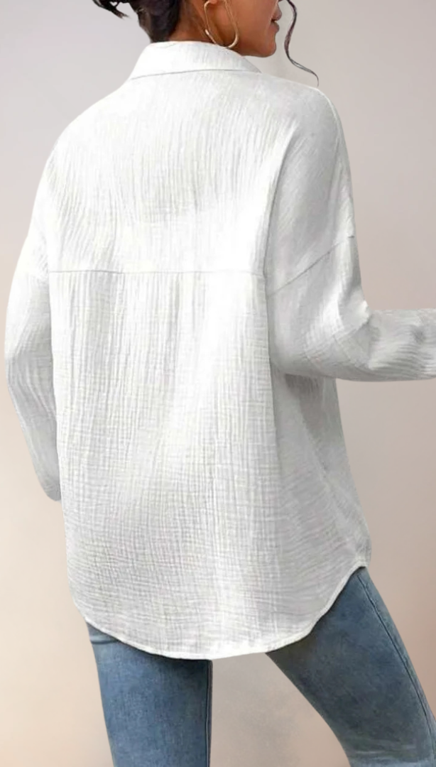 Damenbluse Klassisch Entspannt 100% Baumwolle - Vielseitige Bluse für Alltag und Büro 2