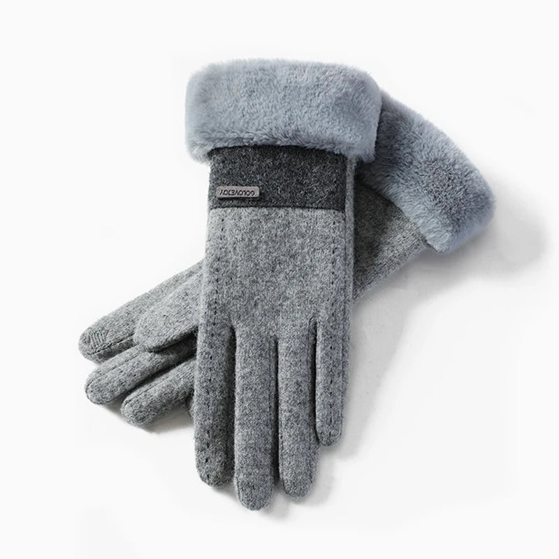 Damenhandschuhe Plüsch Elastisch Warm für Winter 8