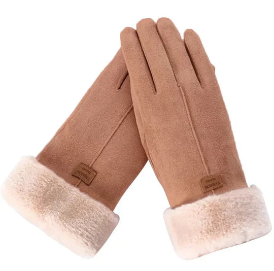 Damenhandschuhe Winterstil Wildleder 1