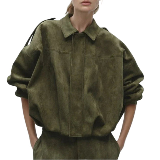 Damenjacke Bomber Stil Übergröße mit Reißverschluss für Lässige Outfits 0