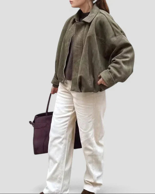 Damenjacke Bomber Stil Übergröße mit Reißverschluss für Lässige Outfits 6
