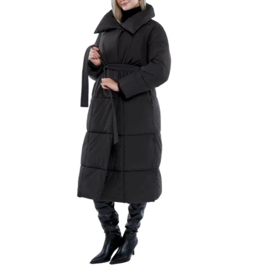 Damenjacke Lange Winterjacke mit Gürtel für Stil und Komfort 0