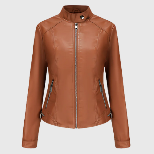 Damenjacke Modern Mit Reißverschluss Und Verstellbarer Taille 5