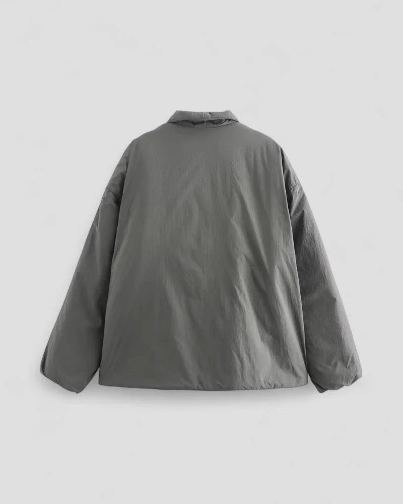 Damenjacke Puffer mit Taillengürtel und Asymmetrischer Wickelsilhouette 1