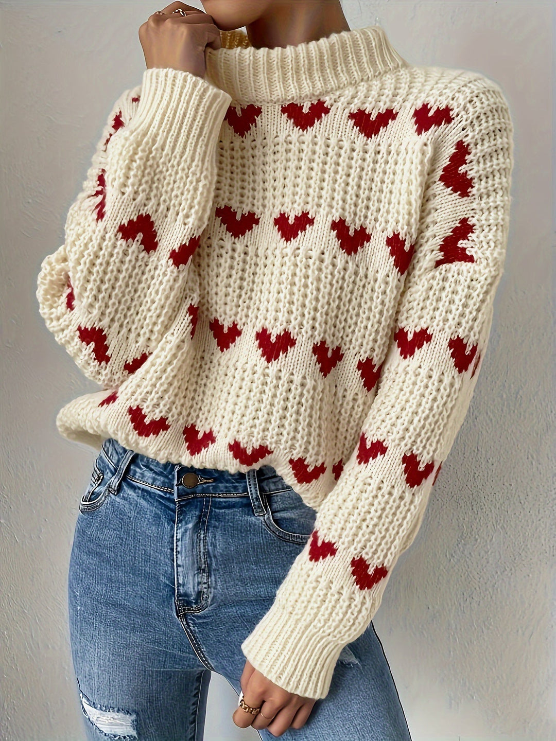 Damenpullover Hoher Kragen Warme Pullover für Herbst und Winter 7