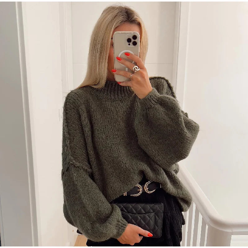 Damenpullover Oversize mit Stehkragen – Warme Pullover für kalte Tage 5