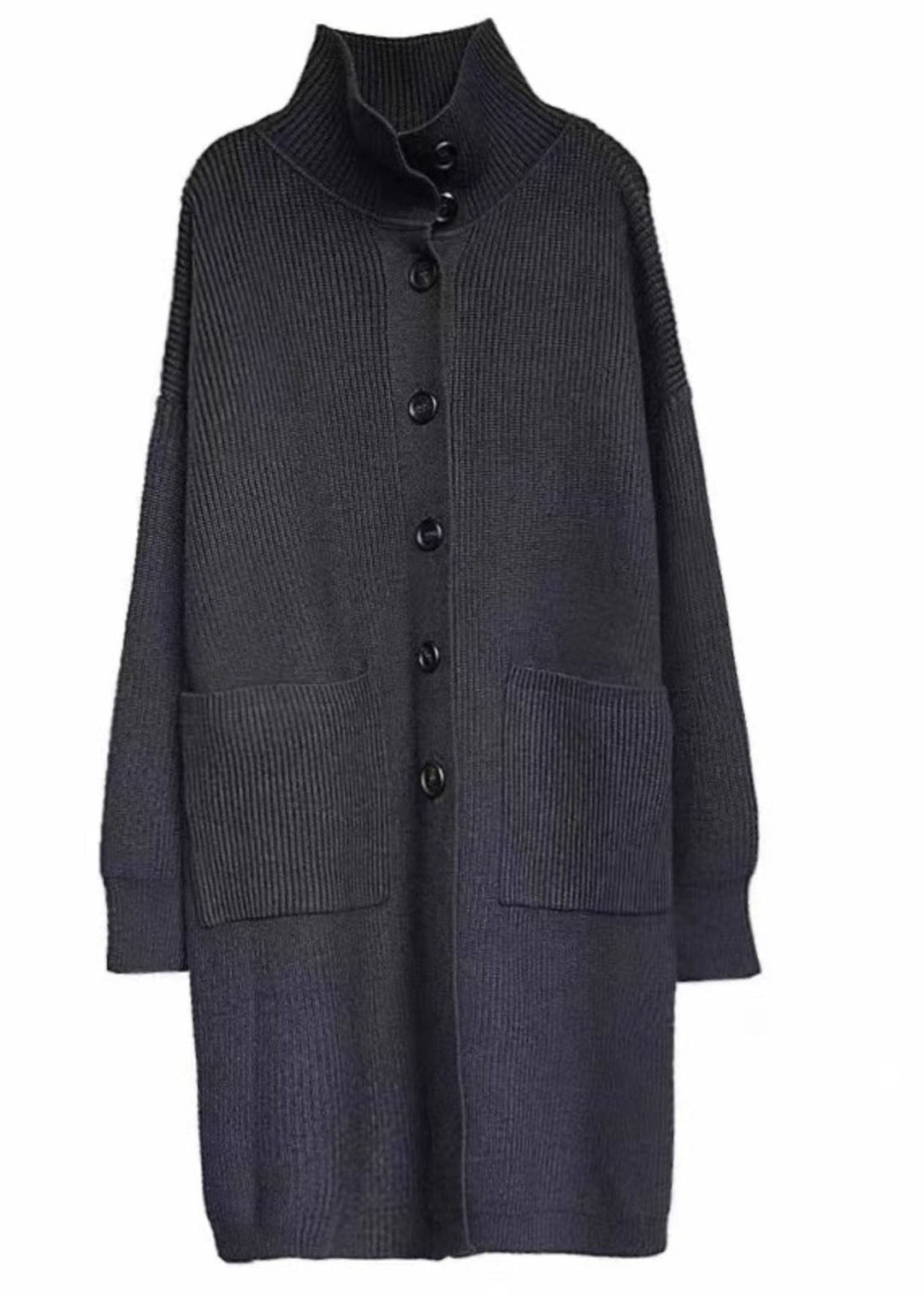 Damenpullover Rollkragen mit Taschen und Knöpfen für den Herbst 4