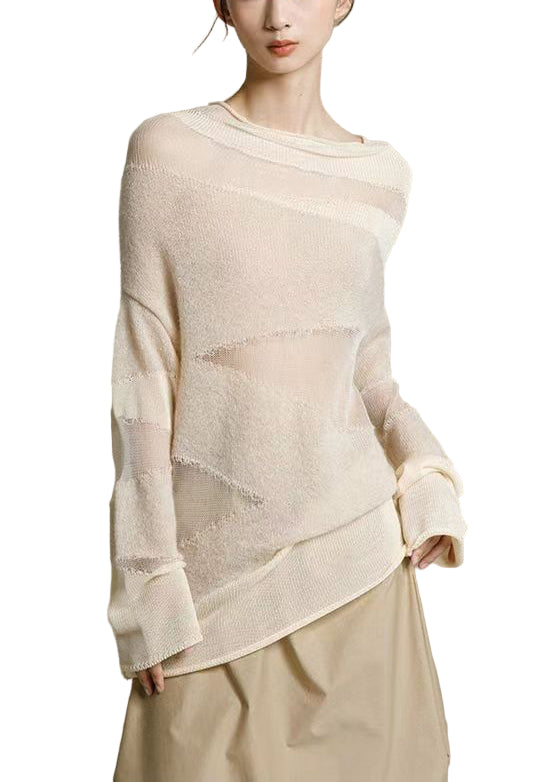Damenpullover Rollkragen mit Tüll-Patchwork für Herbst und Winter 0