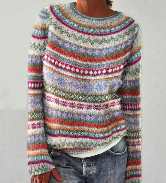 Damenpullover Vintage-Stil Warm für Herbst und Winter 3