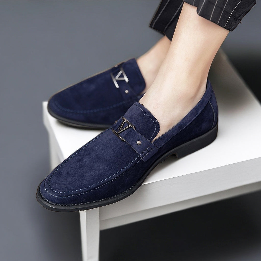 Herren Slipper Klassisch aus Leder, Bequeme Loafer für Alltag und besondere Anlässe 5