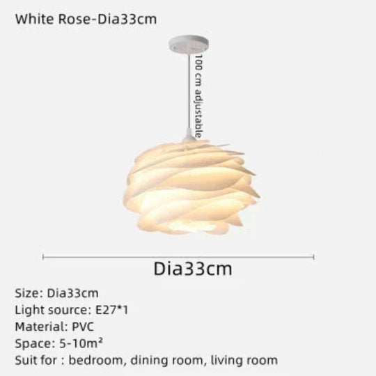 Deckenlampe mit Romantischer Rosengirlande für Wohnzimmer Schlafzimmer 3