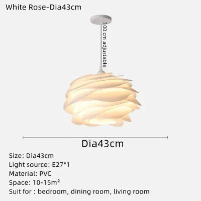 Deckenlampe mit Romantischer Rosengirlande für Wohnzimmer Schlafzimmer 4