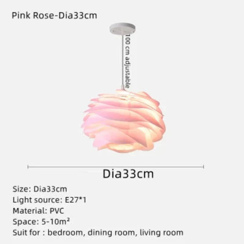 Deckenlampe mit Romantischer Rosengirlande für Wohnzimmer Schlafzimmer 7
