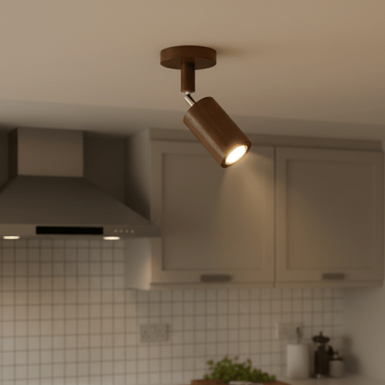 Deckenleuchte aus Massivholz mit einstellbarer LED-Lichtrichtung 0