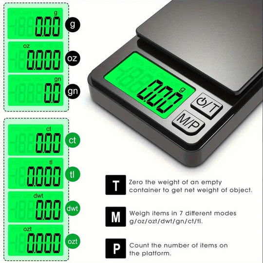 Digitale Küchenwaage Kompakt Mit Hintergrundbeleuchtetem LCD-Display 2