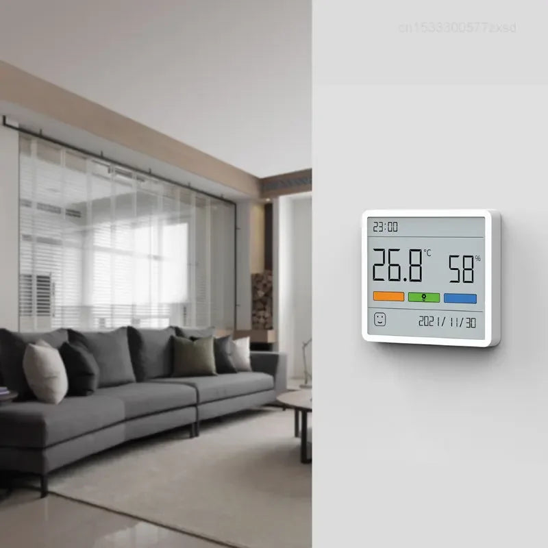 Digitales Hygrometer mit Uhr und Thermometer für Innenräume 1