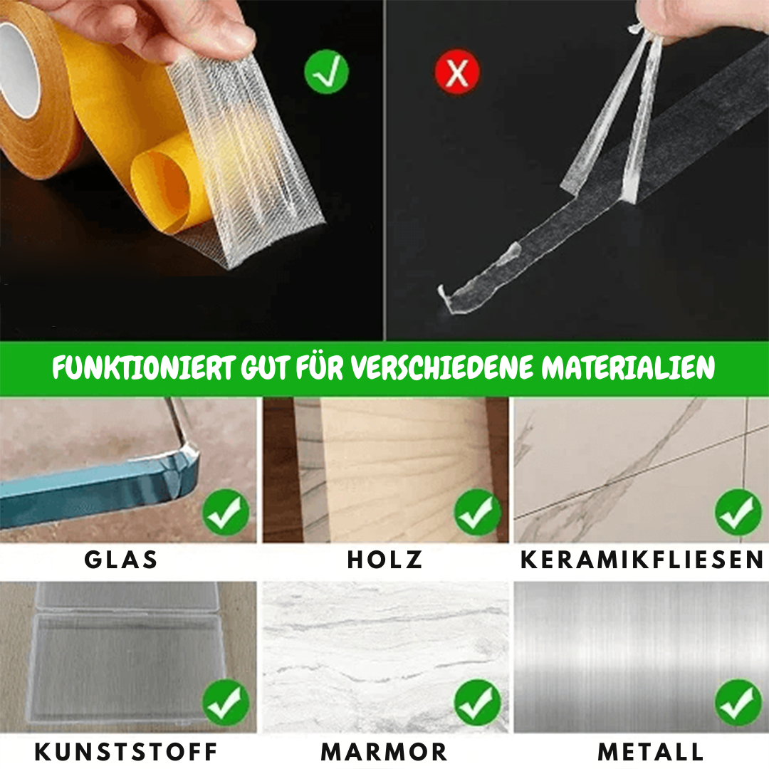 Doppelseitiges Klebeband für Möbel und Teppiche – Starker Halt, Rückstandslos, 5 cm x 10 m 6