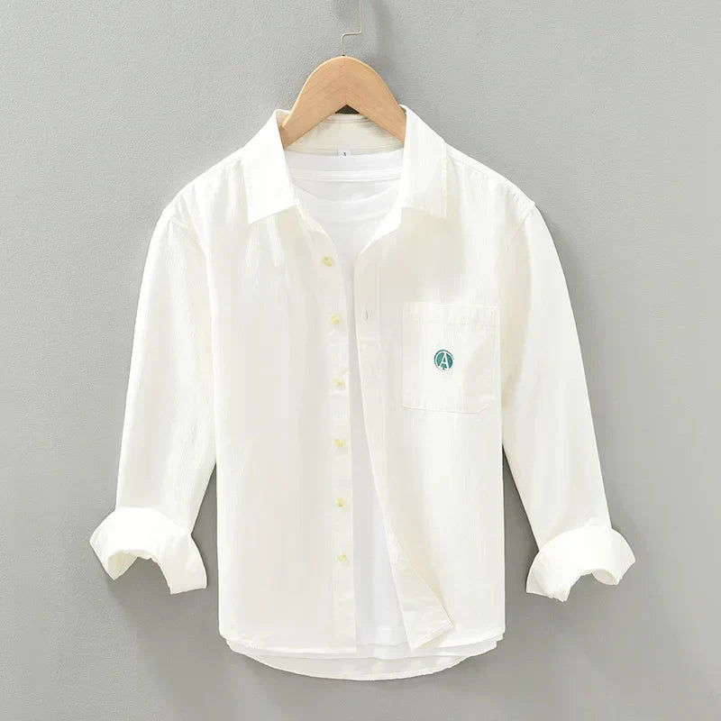 Herren Hemd Langarm Klassisches Design Bequeme Baumwolle 3