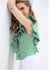 Eine Schulter Flounce Streifen Bluse
