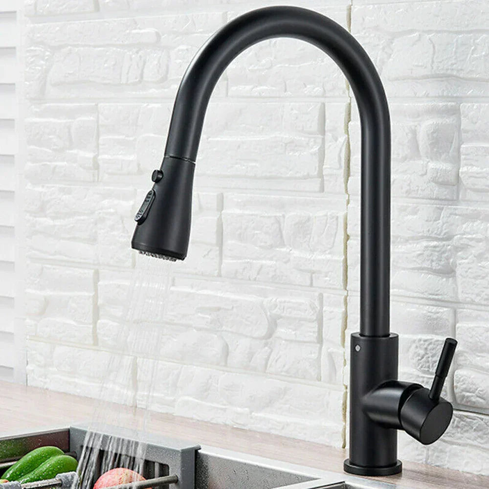 Einhebel-Wasserhahn mit ausziehbarem Kopf für moderne Küchen 0