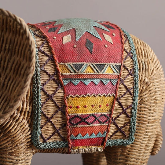 Elefanten Statue Rattan Design 3