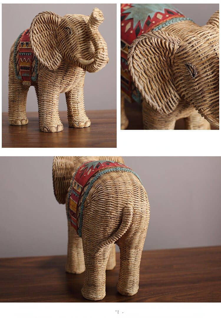 Elefanten Statue Rattan Design 5