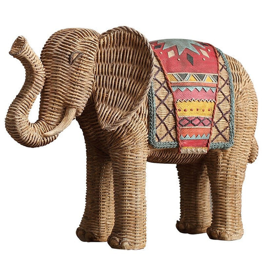 Elefanten Statue Rattan Design 6