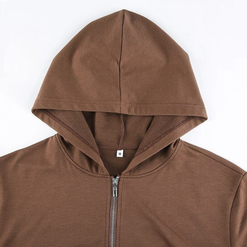 Extra Schmaler Kapuzenpullover Mit Reißverschluss
