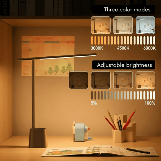 Faltbare Schreibtischlampe LED Dimmbar für modernes Arbeiten und Lernen 4