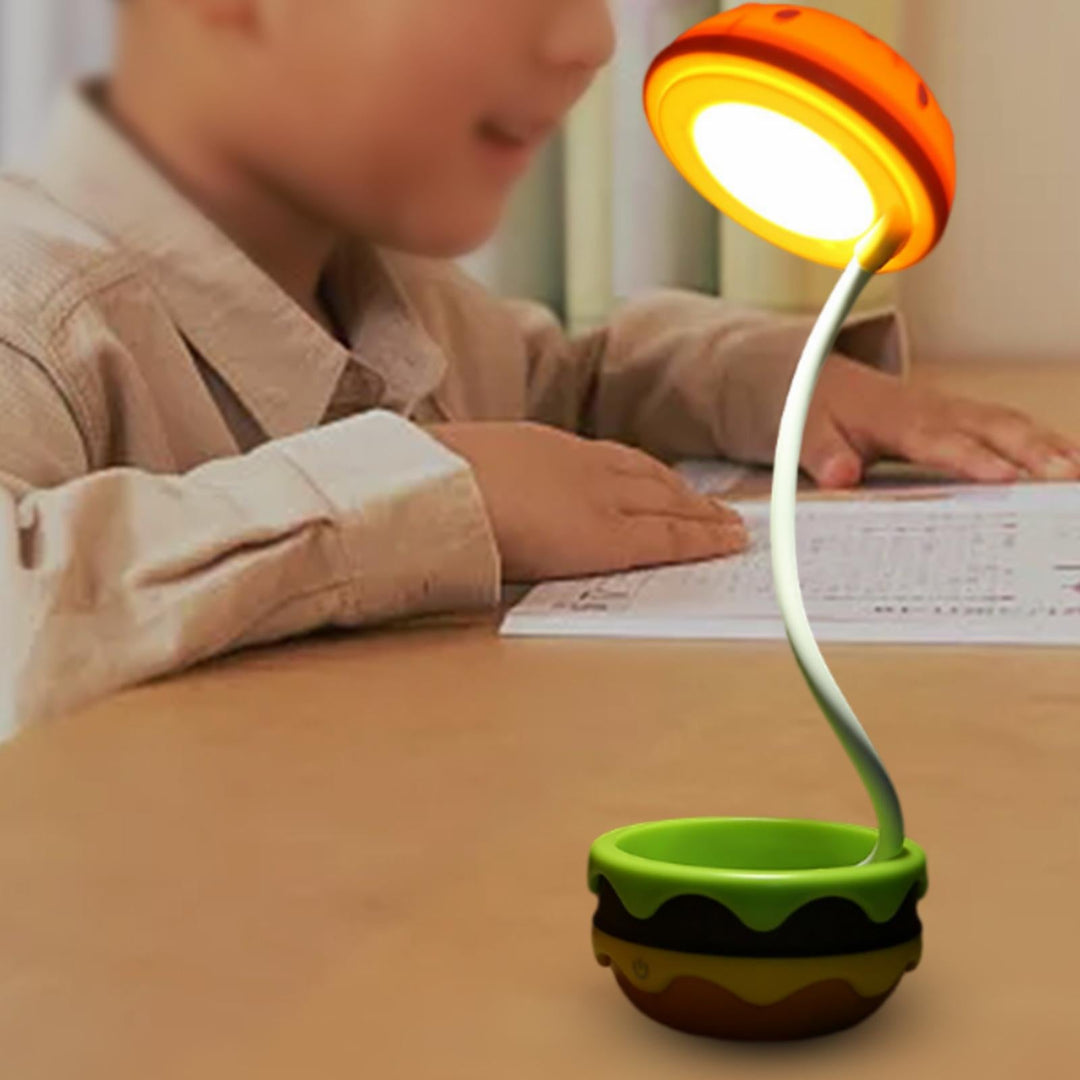Faltbare Tischlampe im Hamburger Design mit Dimmfunktion und Akku - Ideal als Nachttischlampe oder Tischleuchte 3