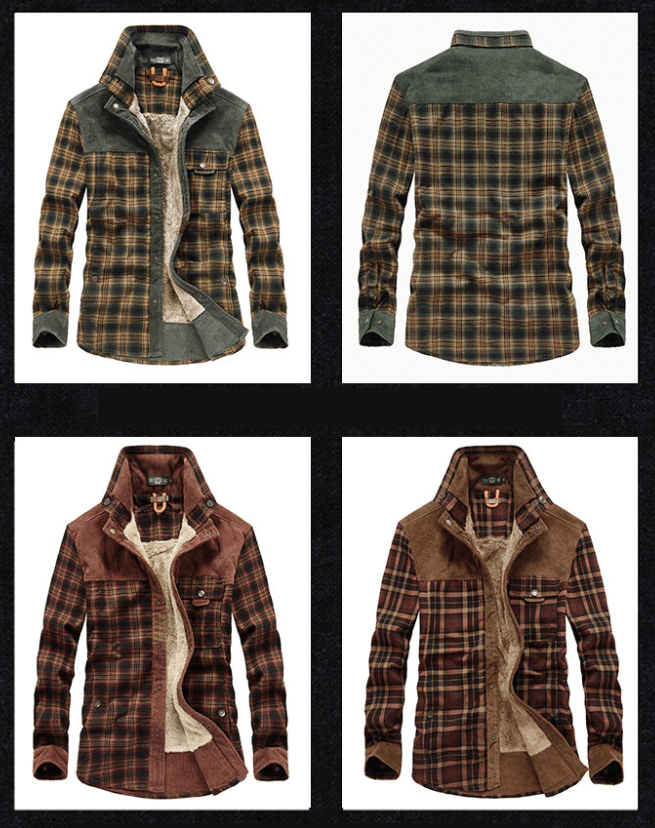Flanell-Karierte Winterjacke