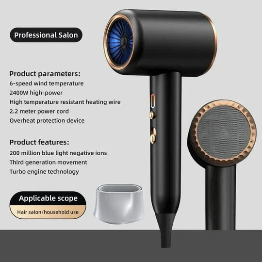 Föhn 2400 W mit Ionentechnologie für alle Haartypen – Geräuscharm und ergonomisch 6