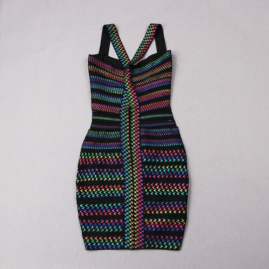 Frauen Multi Color Party Kleid