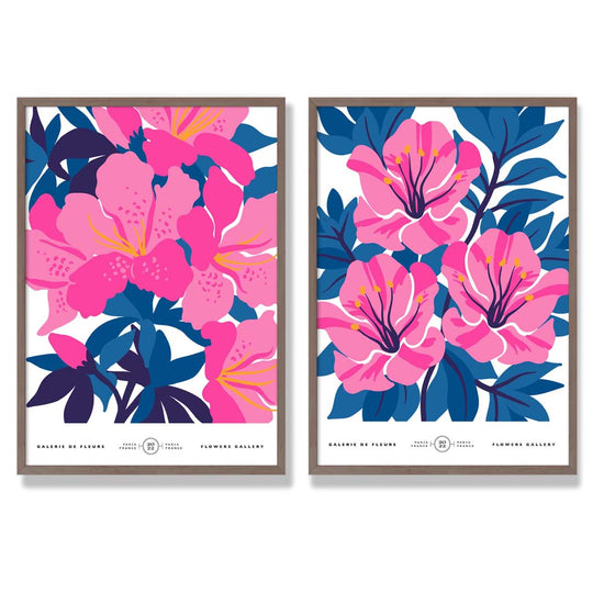 Frühling Kunstdrucke Set mit Blumenmotiven auf Leinwand, Poster Kunstdrucke mit Rahmen für Wohn- und Arbeitsräume 7