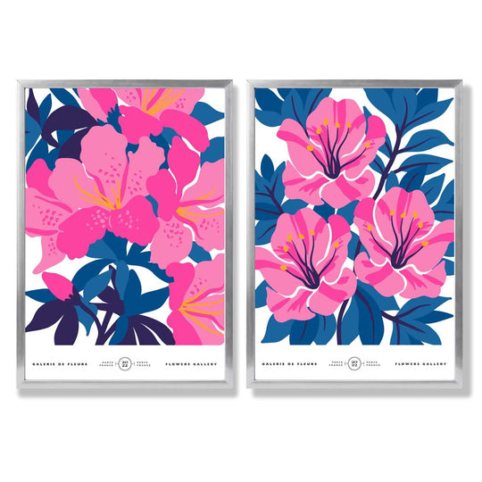 Frühling Kunstdrucke Set mit Blumenmotiven auf Leinwand, Poster Kunstdrucke mit Rahmen für Wohn- und Arbeitsräume 9