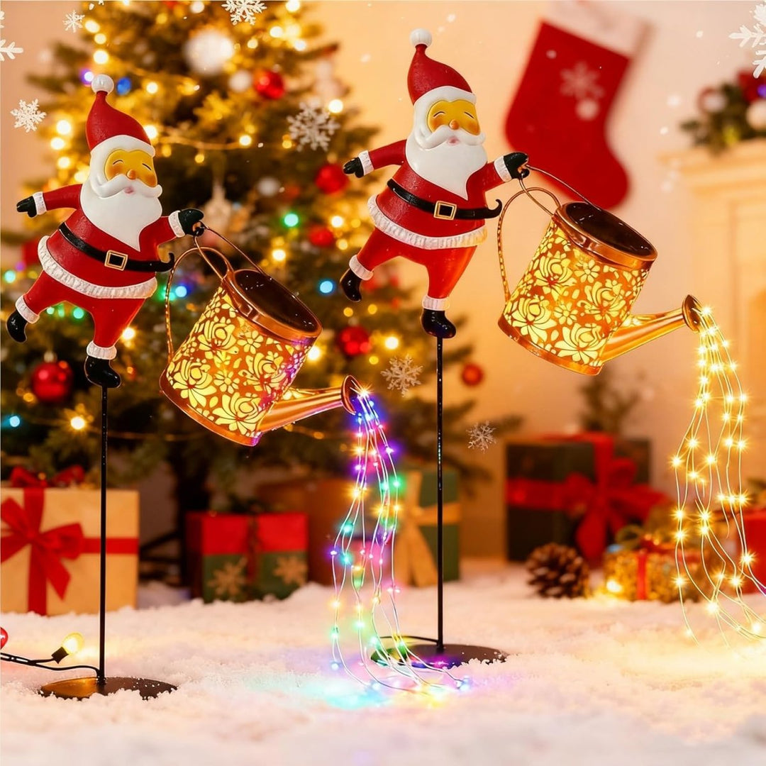 Gartenlaterne Solar Weihnachtsmann Laterne für Draußen mit Automatischer Dämmerungserkennung 9