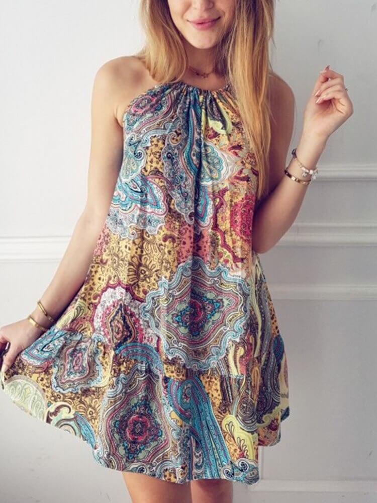 Geblümtes Trägerkleid