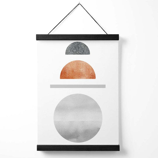 Geometrisches Poster Mid-Century Modern Stil mit Kupfer-Grau Kombination 0