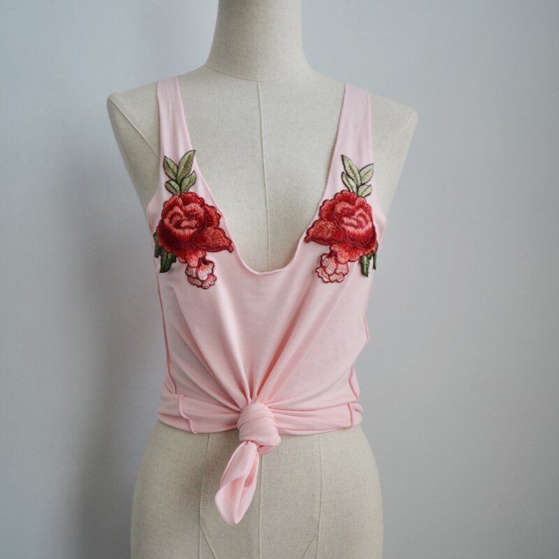 Gestickte Rose Damen Tanktop