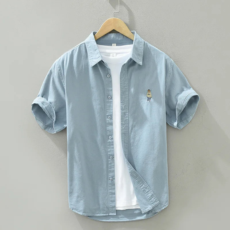 Variant image for Herren T-Shirt Lässiger Stil 100% Baumwolle mit Gesticktem Cartoon-Design-6