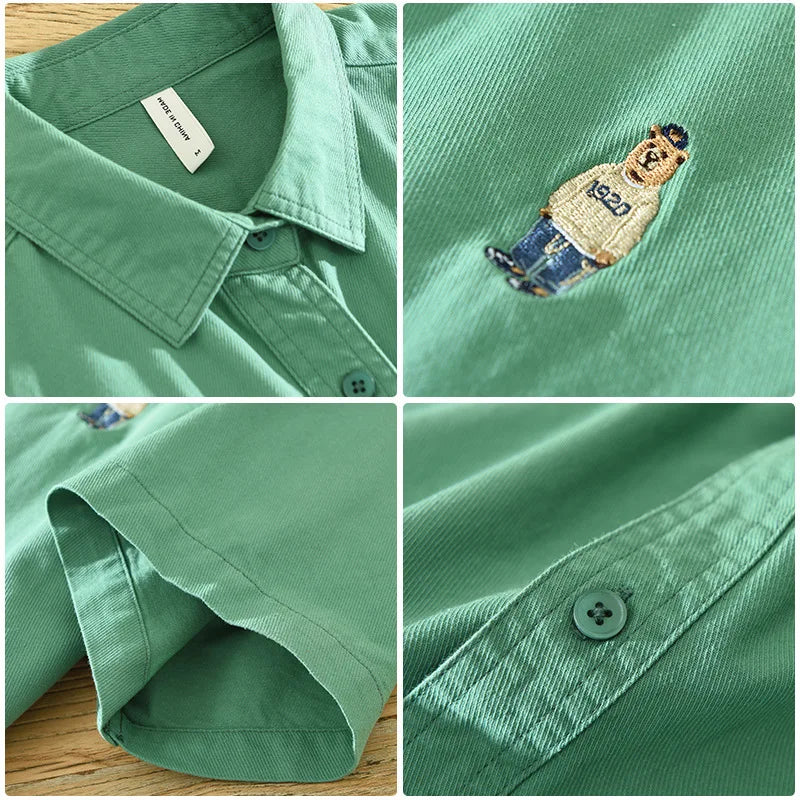 Herren T-Shirt Lässiger Stil 100% Baumwolle mit Gesticktem Cartoon-Design 6