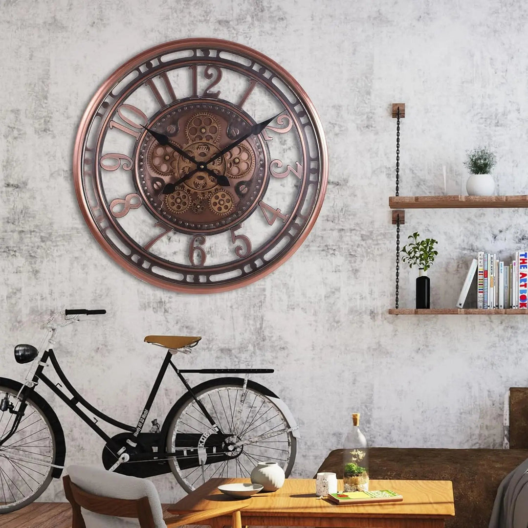 Große Vintage Wanduhr Antik-Stil für Zuhause – Dekorative Industrie Wanduhr 53 cm 5
