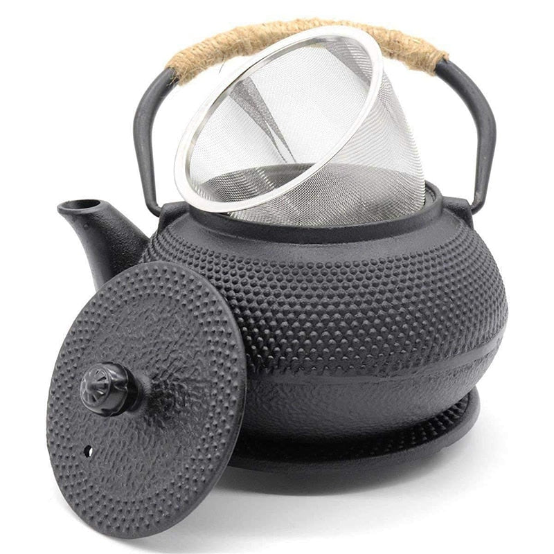 Gusseisen Teekessel Mit Teesieb Im Traditionellen Japanischen Design 2