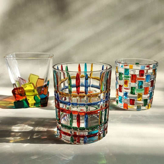 Handbemaltes Glas Set für Stilvolle Getränke 0