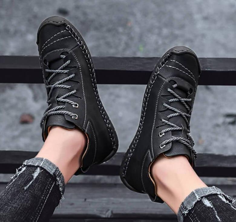 Handgenähte Vintage Lederstiefeletten